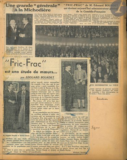 null Théâtre de la MICHODIÈRE. 2 registres de coupures de presse, 1928-1942 ; 2 forts...