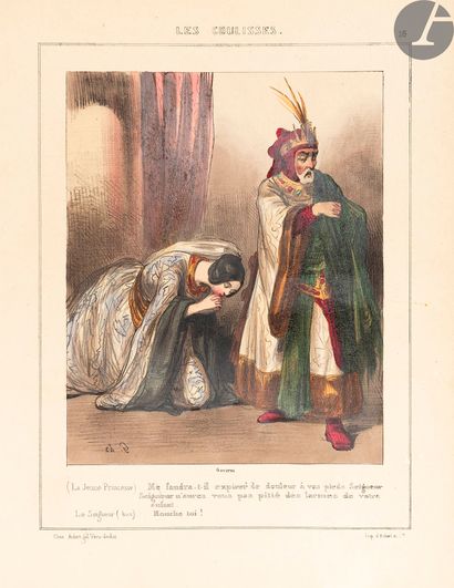 null GAVARNI.
Les Coulisses.
Paris : Aubert, [1838]. — 31 lithographies in-4, 310...