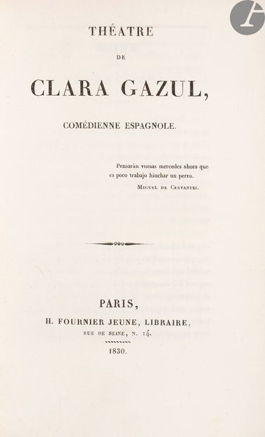 null MÉRIMÉE (Prosper).
Théâtre de Clara Gazul, comédienne espagnole.
Paris : A....