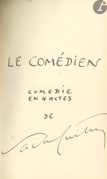 null Sacha GUITRY (1885-1957). Manuscrit autographe signé, Le Comédien ; 37 pages...