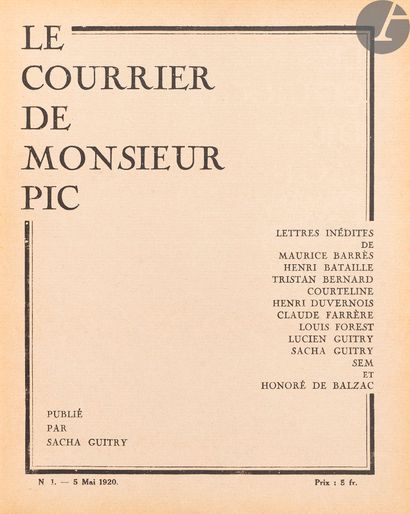 null GUITRY (Sacha).
Le Courrier de Monsieur Pic.
Paris, 5 mai 1920-5 janvier 1921....