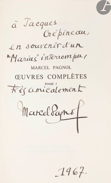 null PAGNOL (Marcel).
Ensemble d’ouvrages de Marcel Pagnol dédicacés à Jacques Crépineau :


-...