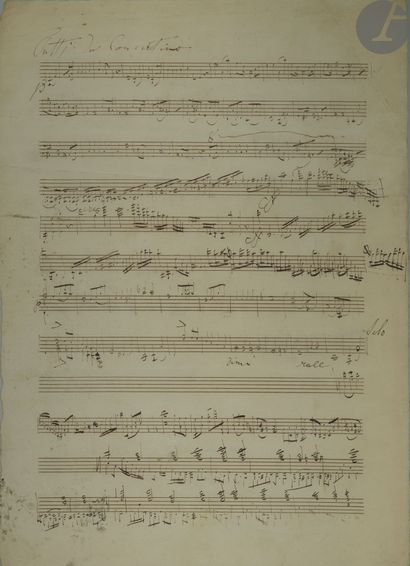 null Jacques OFFENBACH (1819-1880). Manuscrit musical autographe, Tutti du Concertino ;...