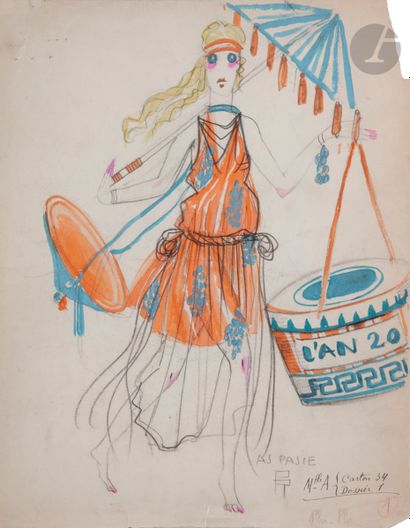 null POL RAB (1898-1933)
Maquettes de costumes pour Phi-Phi, 1918
14 aquarelles et...