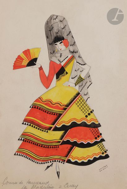 null Édouard HALOUZE (1895-1958)
Maquettes de costumes : Le Torero, 1929 - La Madrilène...