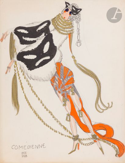 null Pol RAB (1898-1933
Maquettes de costumes et 2 projets de décor dont : le Paradis...