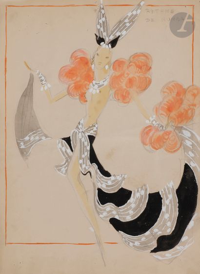 null Jenny CARRÉ (1902-1945) 
Ensemble de Maquettes de costumes pour le music-hall...