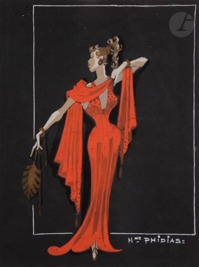 null Jenny CARRÉ (1902-1945)
Maquettes de costumes Aspasie et Madame Phidias
2 gouaches.
37 x 27 cm

On...