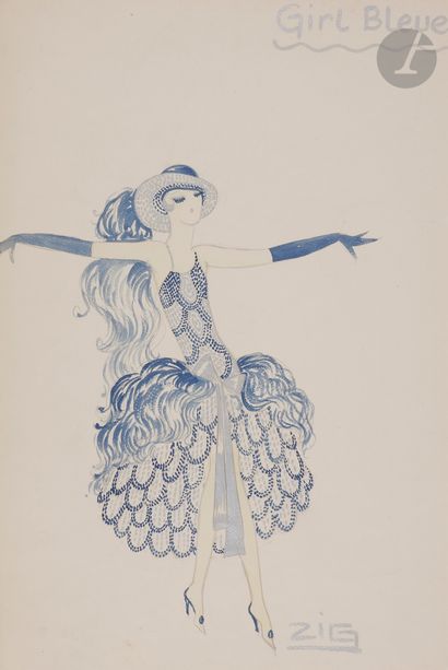null Louis Gaudin dit ZIG (1882-1936)
Maquettes de costumes : Mardi gras, Obstacle,...