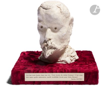 null Sacha GUITRY (1885-1957)
Buste de Jules Renard, vers 1909-1910
Plâtre, signé...