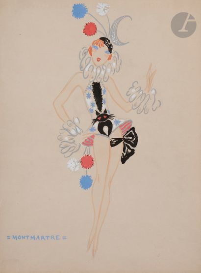 null Jenny CARRÉ (1902-1945)
Maquettes de costumes de revue sur les monuments de...