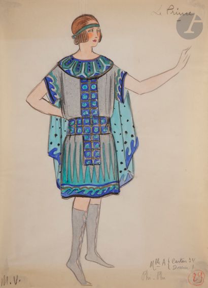 null Madeleine VILPELLE (active entre 1918 - 1925)
Maquettes de costumes pour une...