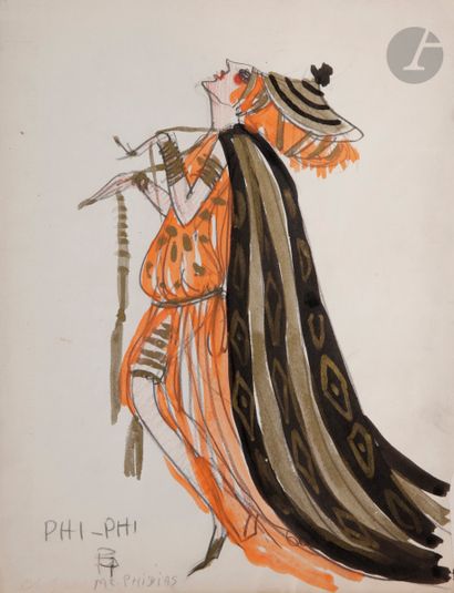 null POL RAB (1898-1933)
Maquettes de costumes pour Phi-Phi, 1918
14 aquarelles et...