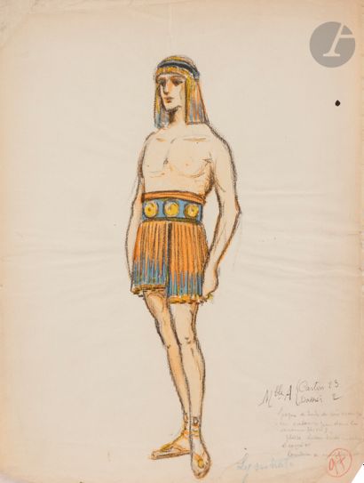 null Charles BETOUT (1869-1945)
Maquettes de costumes pour Lysistrata et Phi-Phi
Fusains,...
