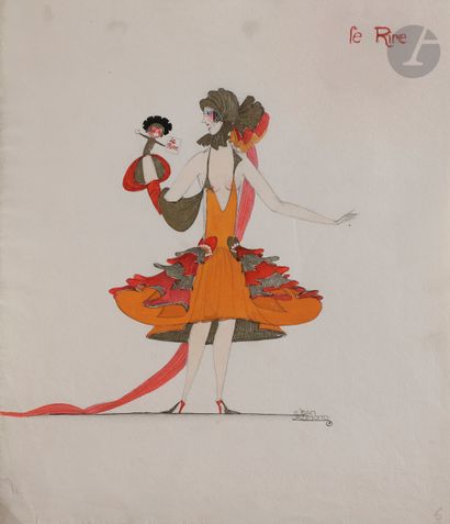 null Jean AUMOND (actif 1919 - 1965)
Maquettes de costumes pour le music-hall
7 gouaches...