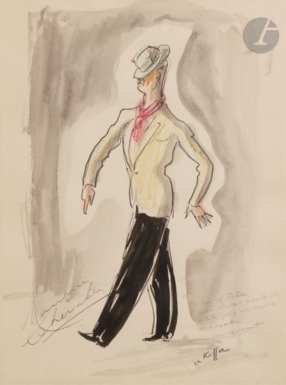 null Charles KIFFER (1902-1992)
Maurice Chevalier
Encre, lavis d’encre et crayons...