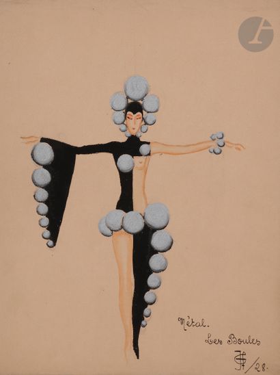 null Henry-Raymond FOST (1905-1970)
Maquettes de costumes : La Loupe, Les Lunettes,...