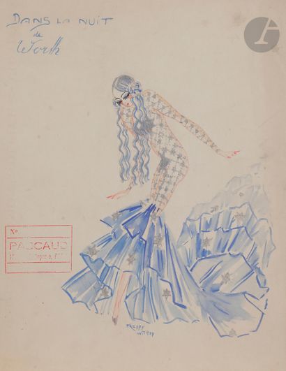 null Freddy WITTOP (1911-2001)
Maquettes de costumes pour la série Parfums
5 aquarelles...