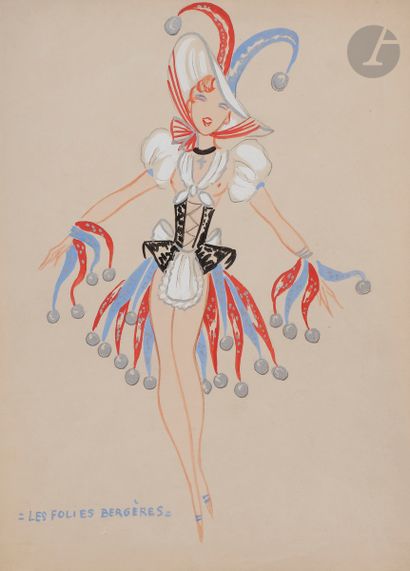 null Jenny CARRÉ (1902-1945)
Maquettes de costumes de revue sur les monuments de...