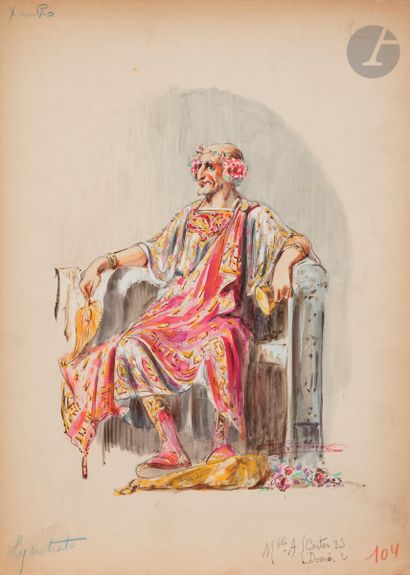 null Charles BETOUT (1869-1945)
Maquettes de costumes pour Lysistrata et Phi-Phi
Fusains,...