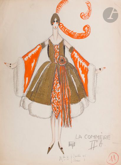 null Pol RAB (1898-1933
Maquettes de costumes et 2 projets de décor dont : le Paradis...