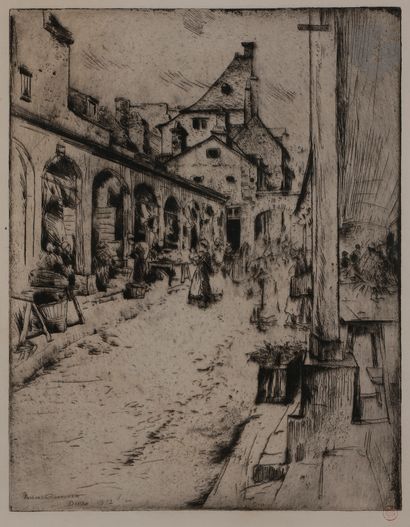 null Norbert GOENEUTTE (1854-1894)

Dinan, le marché, 1892

Eau-forte.

305 x 245...