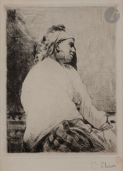 null Norbert GOENEUTTE (1854-1894)

Femme arabe, 1874

Eau-forte.

180 x 130 mm.

(Duvivier...