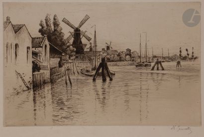 null Norbert GOENEUTTE (1854-1894)

Rotterdam, les moulins, 1891 

Eau-forte et pointe...