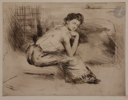 null Norbert GOENEUTTE (1854-1894)

Au coin du feu (femme assise bras nus près d'une...