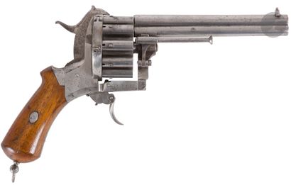 null Lefaucheux pinfire revolver, triple action, 20 shots, 7 mm caliber
.
Barrel...