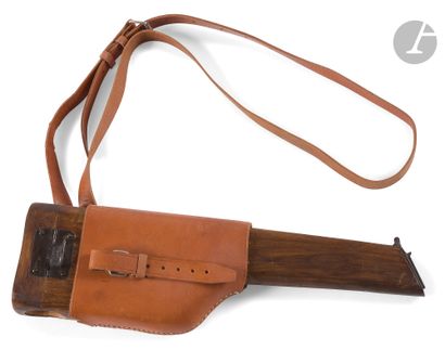 Stock case for C96 pistol. 
Wooden with tan...
