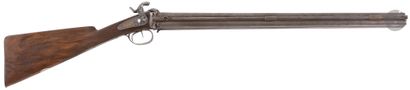 null Rare "Renette" percussion shotgun, with four barrels, with ribbons, in damascus,...