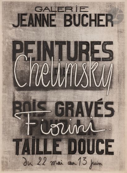 null Anonymous (Fiorini ?
) Poster for an exhibition of Chelimsky's paintings and...
