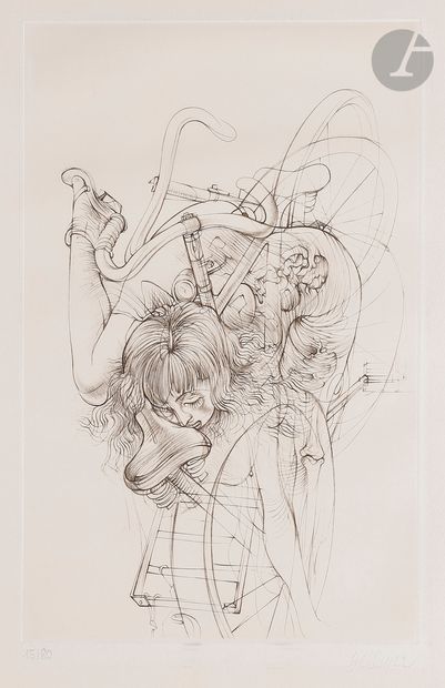 null Hans Bellmer (1902-1975
)The Bicycles. Pl. for Initiation à la sexualité I....