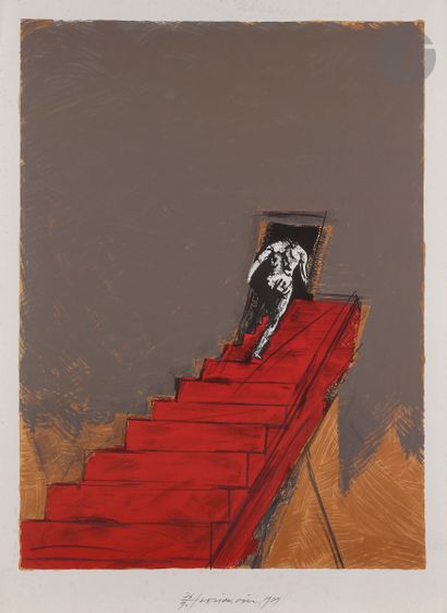null Vladimir Veličković (1935-2019)
Affiche pour le Salon de Mai. 1989.
Lithographie...