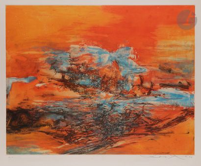 null Zao Wou-Ki (1920-2013)
Composition.1968. 
Eau-forte et aquatinte en couleurs....