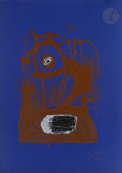  Joan Miró (1893-1983) La Tempête – indigo. 1969. Lithographie en couleurs. Très...