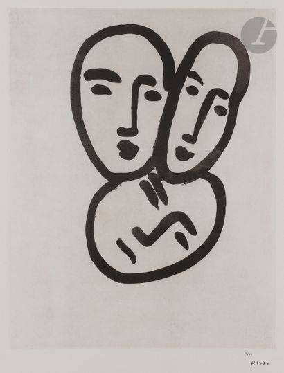 Henri Matisse (1869-1954) Trois têtes ; À...