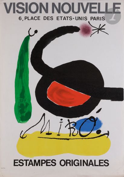  Joan Miró (1893-1983) (d’après) Estampes originales. Affiche pour une exposition...