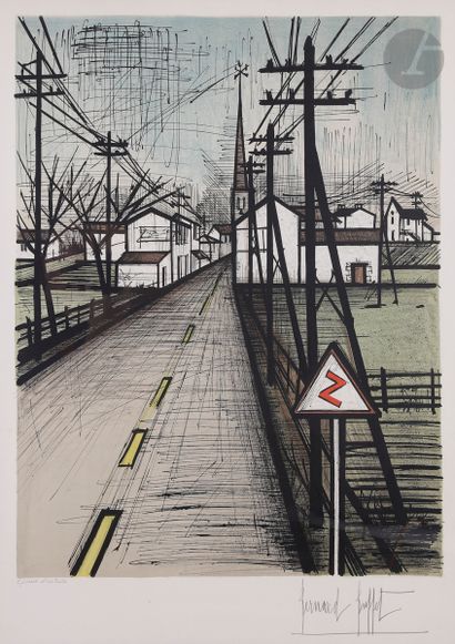 null Bernard Buffet (1928-1998)
La Route. 1962. 
Lithographie en couleurs. 
Très...