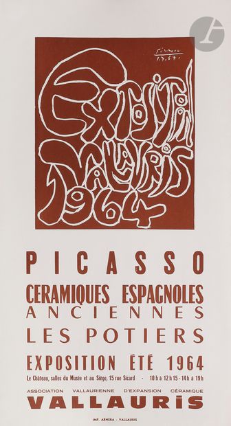 null Pablo Picasso (1881-1973) (d’après)
Exposition Vallauris 1964. Affiche. 
Impression...