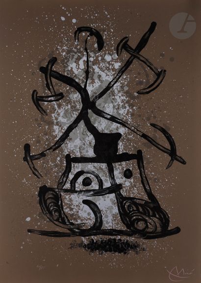  Joan Miró (1893-1983) L’Entraîneuse – brun. 1969. Lithographie en couleurs. Parfaite...