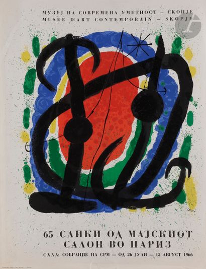  Joan Miró (1893-1983) Affiche pour le Salon de Mai à Skopje. 1966. Lithographie...