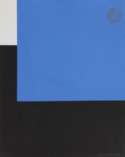 null Aurélie Nemours (1910-2005
)Espace bleu. 1959. 
Serigraphy in colors. 
Very...