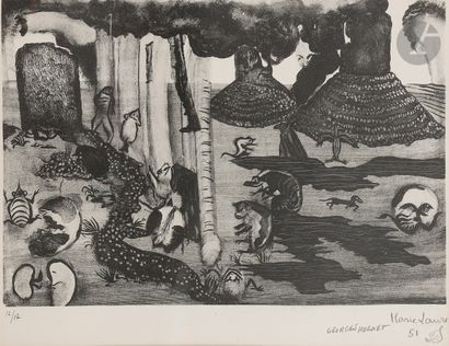 Georges Hugnet (1906-1974 )Surrealist composition....