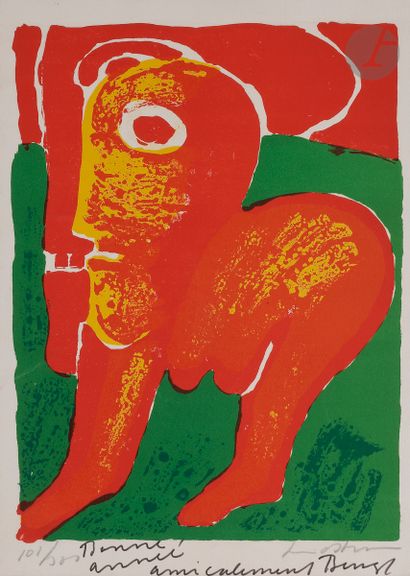 null Bengt Lindström (Swedish, 1925-2008
)Figure in profile.
Lithograph in colours....
