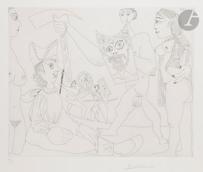  Pablo Picasso (1881-1973) Spectacle de gladiateurs. (Les 347, pl. 58). 29 avril...