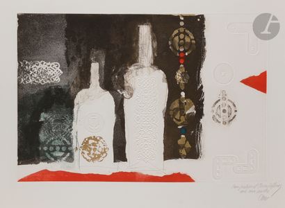 null Antoni Clavé (Catalan, 1913-2005
)Bottles. 1969. 
Etching, aquatint and embossing...