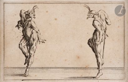 null Jacques Callot (1592-1635) 
Les Deux pantalons se regardant. (Pl. des Caprices)....