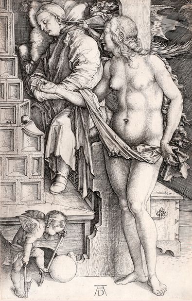 null Albrecht Dürer (1471-1528) 
The Dream of the Doctor. About 1498. Burin. 120...
